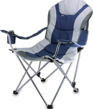 Reclining Camp Chair, Beach Chair for Adults, Sports Chair with Carry Bag