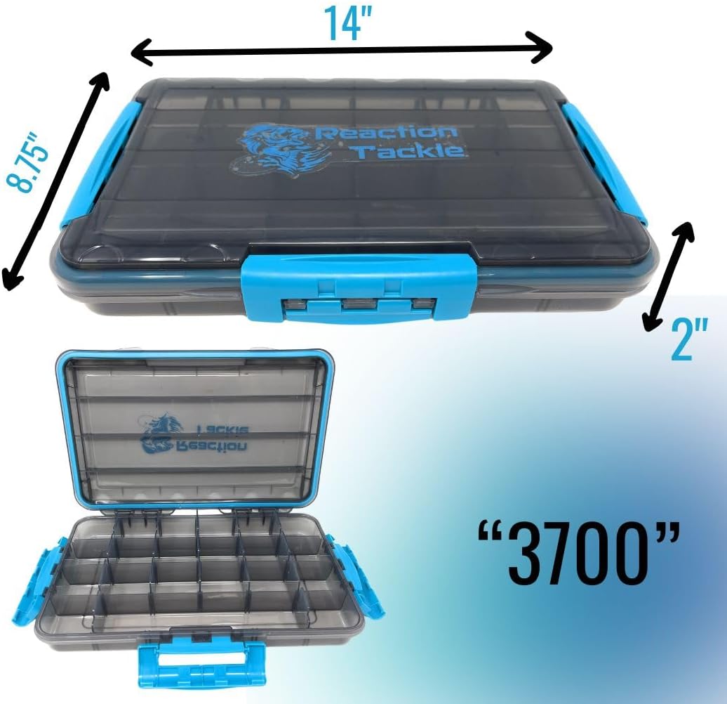 Reaction Tackle Ultimate Tackle Box Trays: Boxes to Organize and Store in Your Fishing Tackle Bag! for Anglers on The Go - 3600 Tackle Tray and 3700 Tackle Trays - 3-Clip Waterproof Tray - Image 3