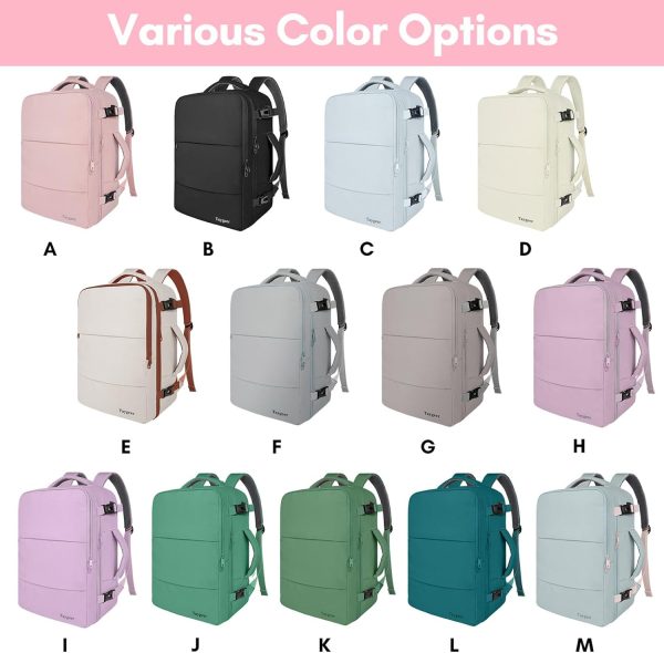 Travel Backpack for Women, Carry On Backpack with USB Charging Port & Shoe Pouch, TSA 15.6inch Laptop Mochila Flight Approved, Nurse Bag Casual Daypack for Weekender Business Hiking, Pink - Image 2