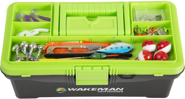 Wakeman 55-Piece Fishing Tackle Set - Tackle Box Includes Sinkers, Hooks, Lures, Bobbers, Swivels, Fishing Line, and More - Fishing Gear (Pink) - Image 2