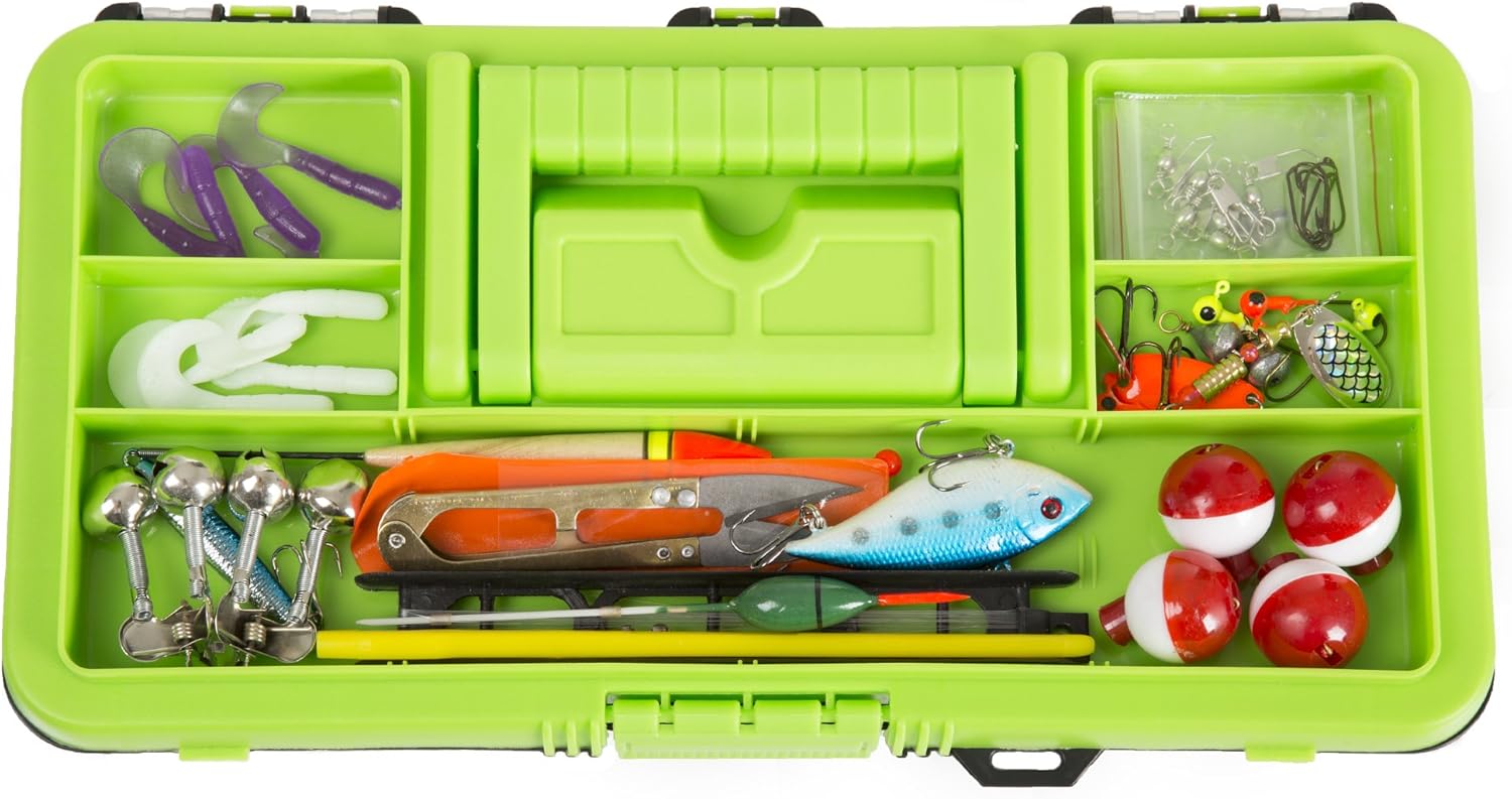 Wakeman 55-Piece Fishing Tackle Set - Tackle Box Includes Sinkers, Hooks, Lures, Bobbers, Swivels, Fishing Line, and More - Fishing Gear (Pink) - Image 3