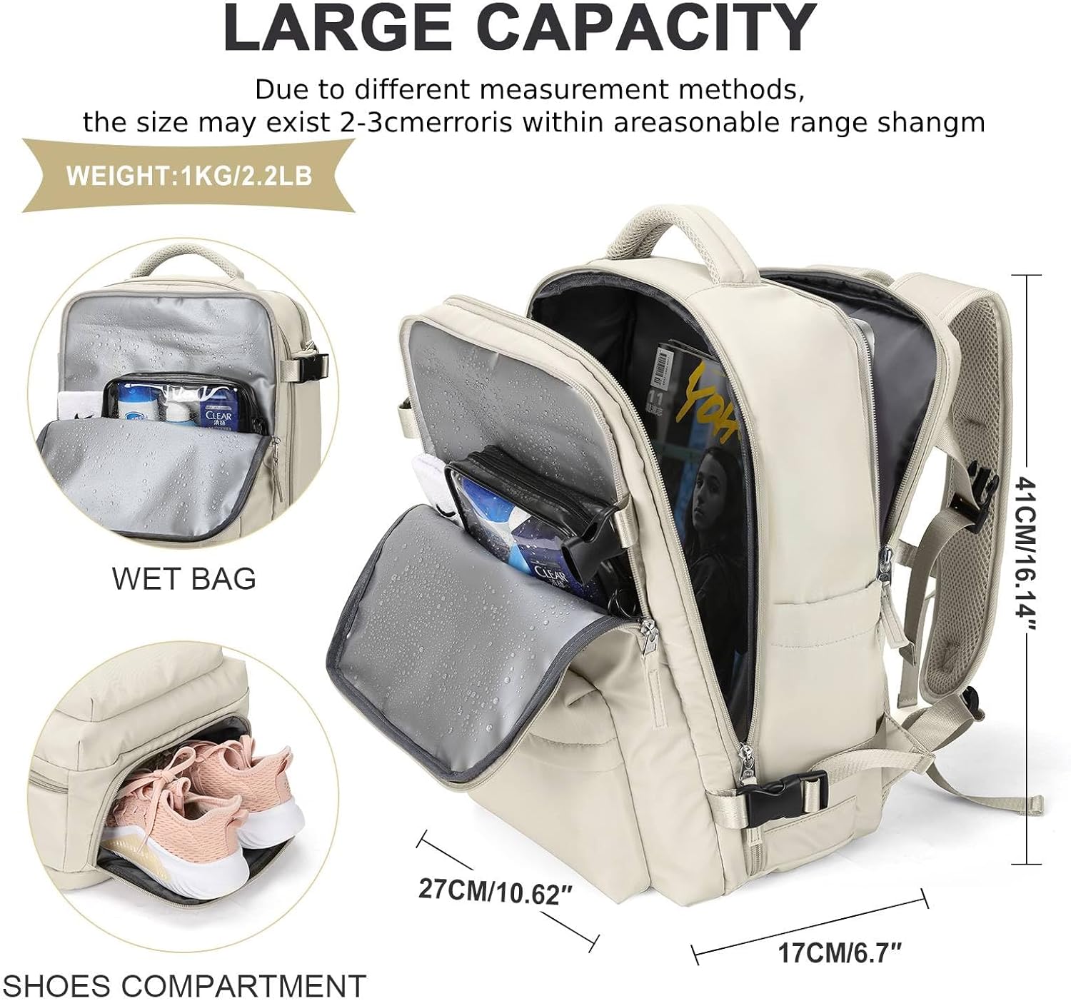 Large Travel Backpack Carry on Flight Approved Laptop Work Business Backpack for Women Men Mochila de Viaje - Image 4