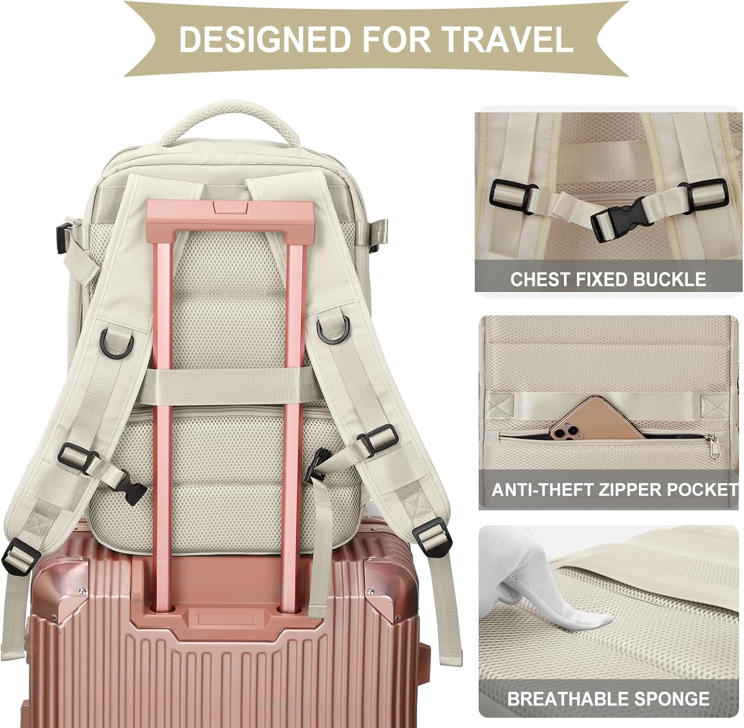 Large Travel Backpack Carry on Flight Approved Laptop Work Business Backpack for Women Men Mochila de Viaje - Image 5